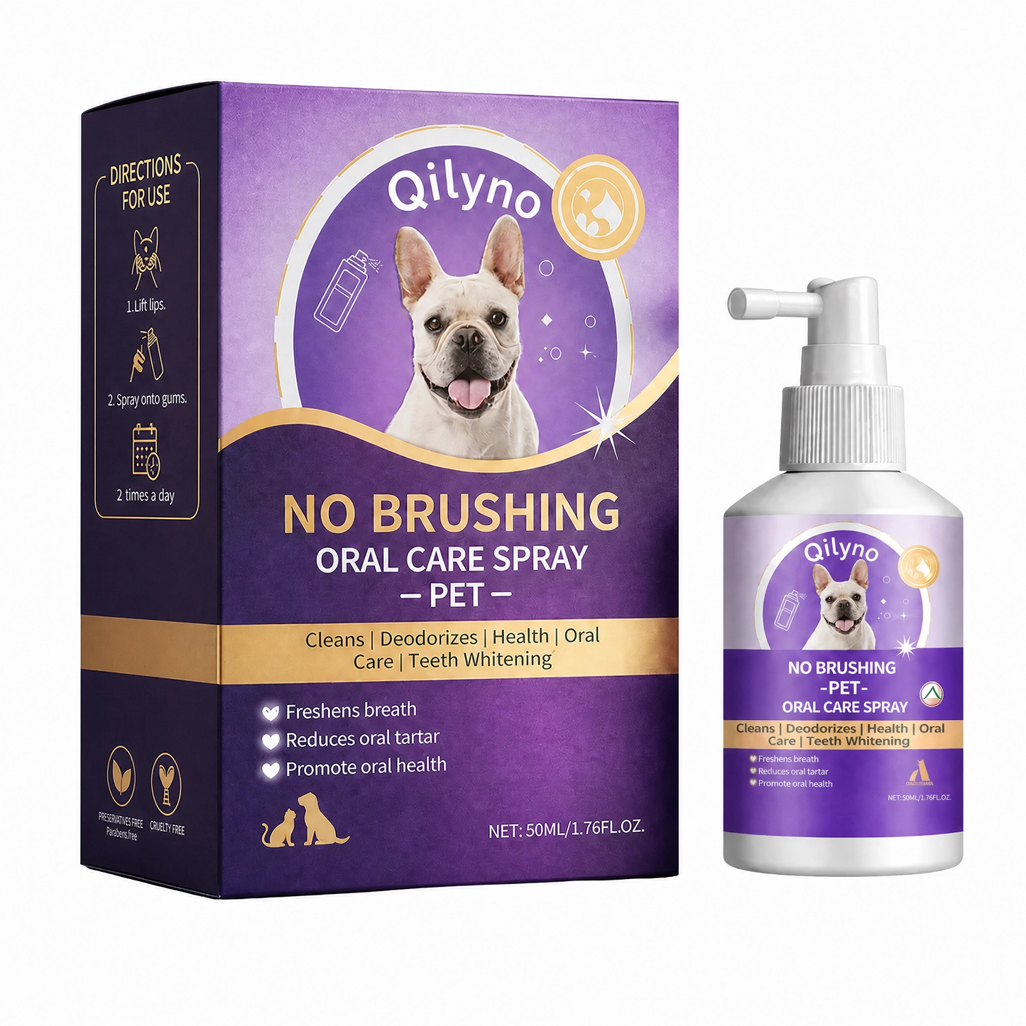 Qilyno™ 🍃No-Brushing Oral Care Spray for Dogs & Cats