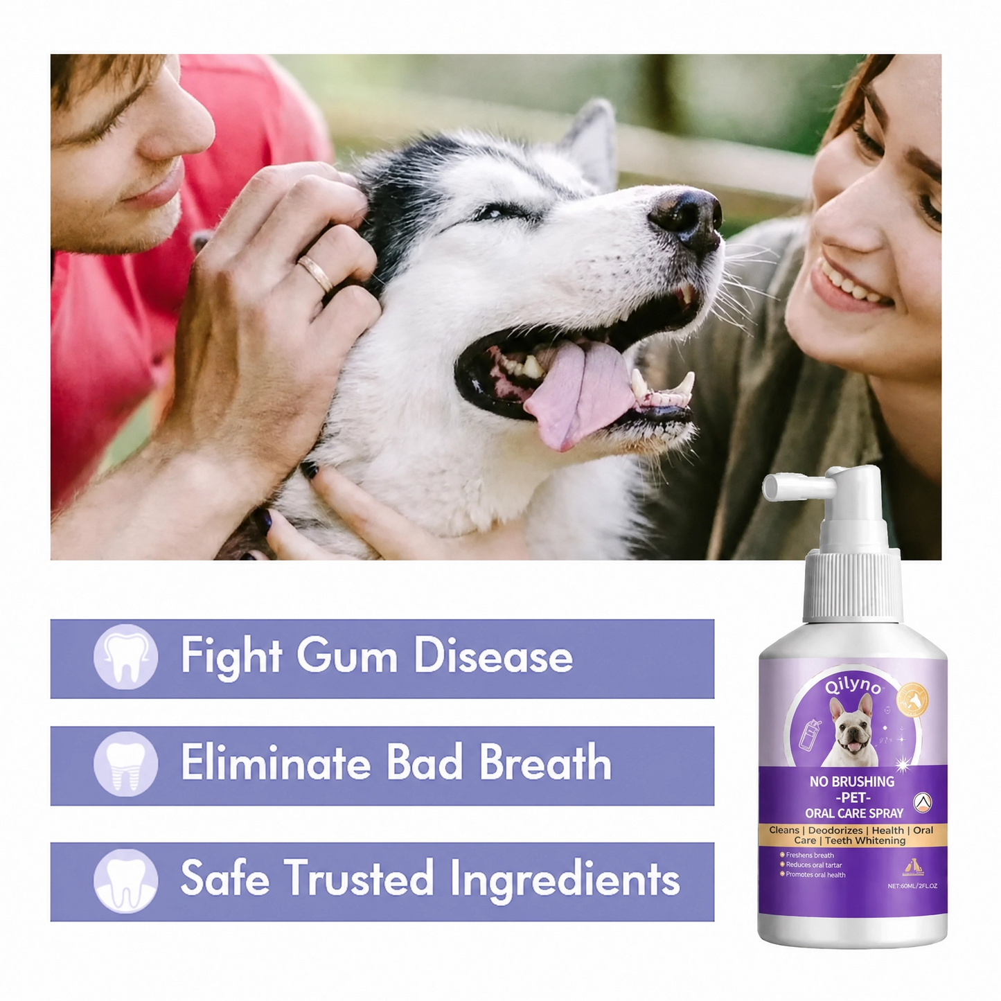 Qilyno™ 🍃No-Brushing Oral Care Spray for Dogs & Cats